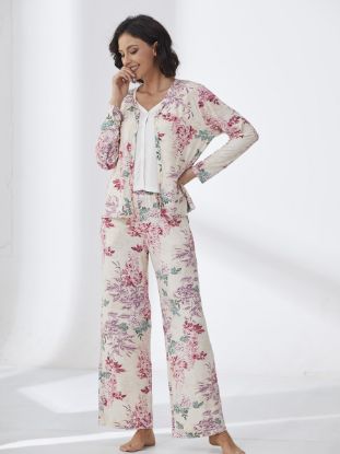 Picture of Women's Three-Piece Pajama with Buttons