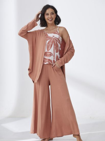 Picture of Women's Three-Piece Pajama with Buttons