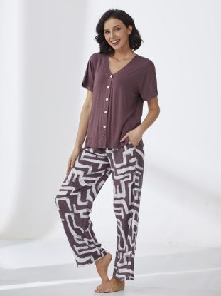 Picture of Women's Two-Piece Pajama with Buttons