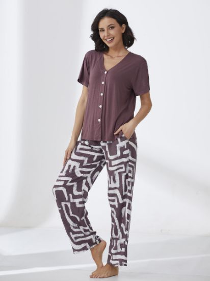 Picture of Women's Two-Piece Pajama with Buttons