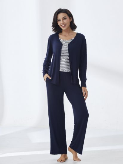 Picture of Women's Three-Piece Pajama with Buttons