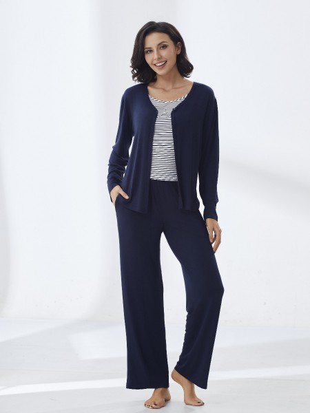 Picture of Women's Three-Piece Pajama with Buttons