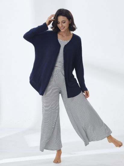 Picture of Women's Three-Piece Pajama with Buttons