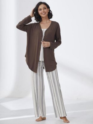Picture of Women's Three-Piece Pajama with Buttons