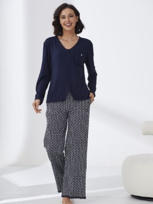 Picture of Women's Two-Piece Pajama with Buttons