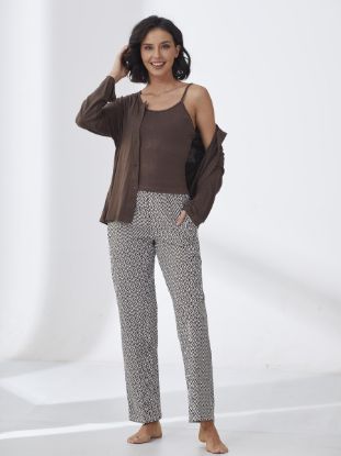 Picture of Women's Three-Piece Pajama with Buttons