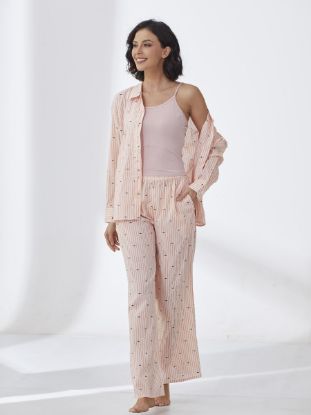 Picture of Women's Three-Piece Pajama with Buttons