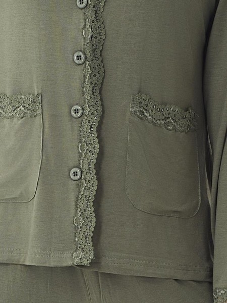 Picture of Women's Three-Piece Pajama with Buttons