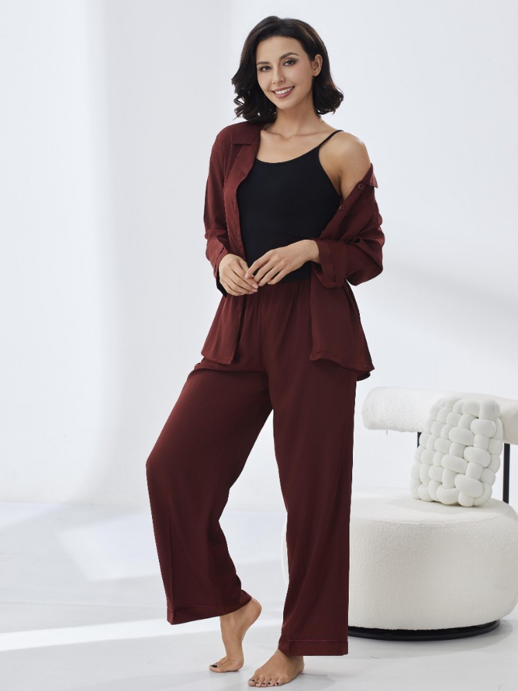 Picture of Women's Three-Piece Pajama with Buttons
