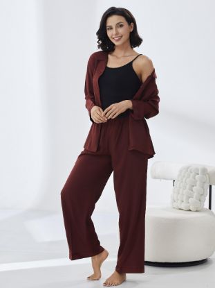 Picture of Women's Three-Piece Pajama with Buttons