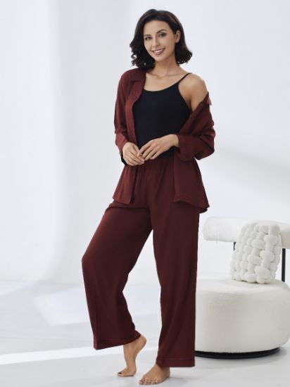 Picture of Women's Three-Piece Pajama with Buttons