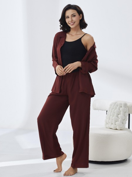 Picture of Women's Three-Piece Pajama with Buttons