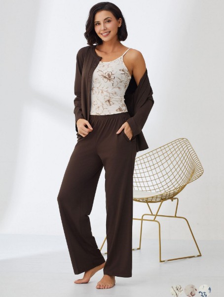 Picture of Women's Three-Piece Pajama with Buttons