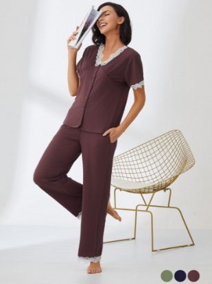 Picture of Women's Two-Piece Pajama with Buttons