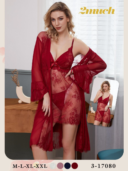 Picture of Women's two-piece lingerie robe