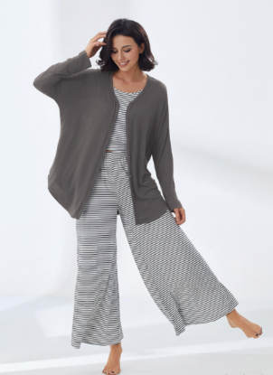 Picture of Women's Three-Piece Pajama with Buttons