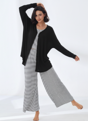 Picture of Women's Three-Piece Pajama with Buttons