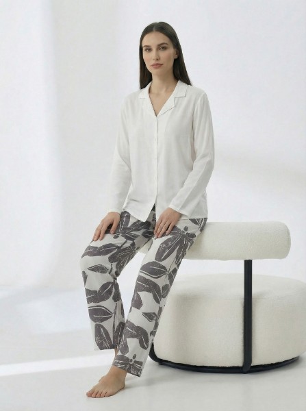 Picture of Women's Two-Piece Pajama with Buttons