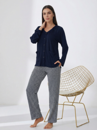 Picture of Women's Two-Piece Pajama with Buttons