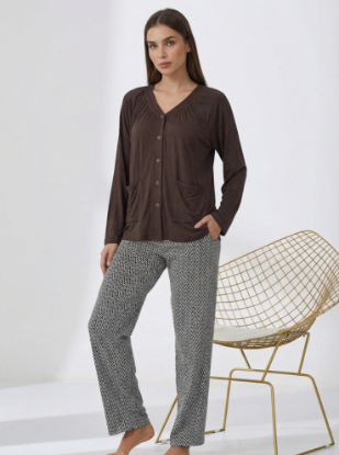 Picture of Women's Two-Piece Pajama with Buttons