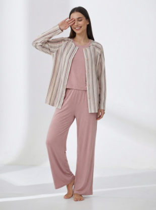 Picture of Women's Three-Piece Pajama with Buttons