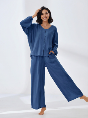 Picture of Women's Two-Piece Pajama with Buttons