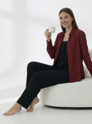 Picture of Women's Three-Piece Pajama with Buttons