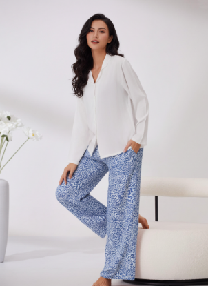Picture of Women's Two-Piece Pajama with Buttons