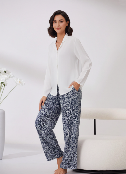 Picture of Women's Two-Piece Pajama with Buttons