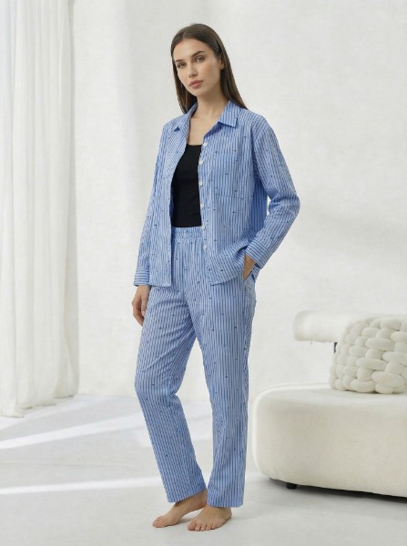 Picture of Women's Three-Piece Pajama with Buttons