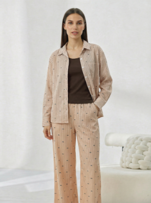 Picture of Women's Three-Piece Pajama with Buttons