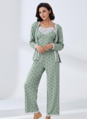 Picture of Women's Three-Piece Pajama with Buttons