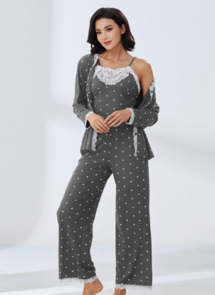 Picture of Women's Three-Piece Pajama with Buttons