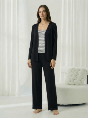 Picture of Women's Three-Piece Pajama with Buttons