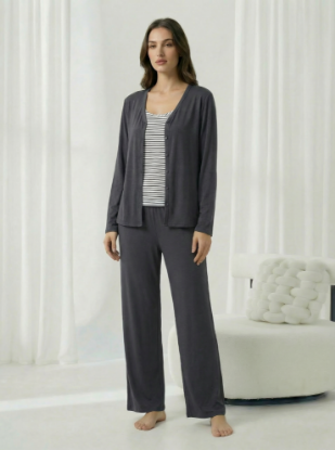Picture of Women's Three-Piece Pajama with Buttons