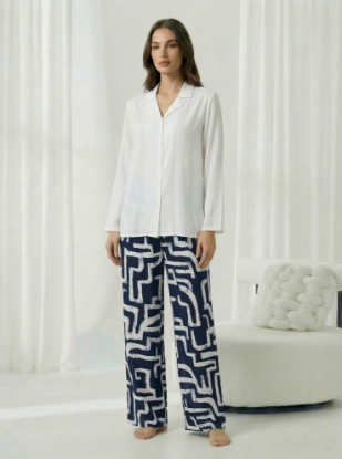 Picture of Women's Two-Piece Pajama with Buttons