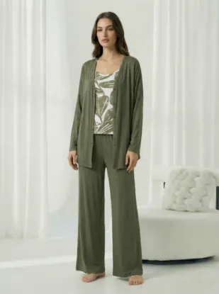 Picture of Women's Three-Piece Pajama with Buttons