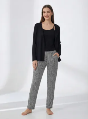 Picture of Women's Three-Piece Pajama with Buttons