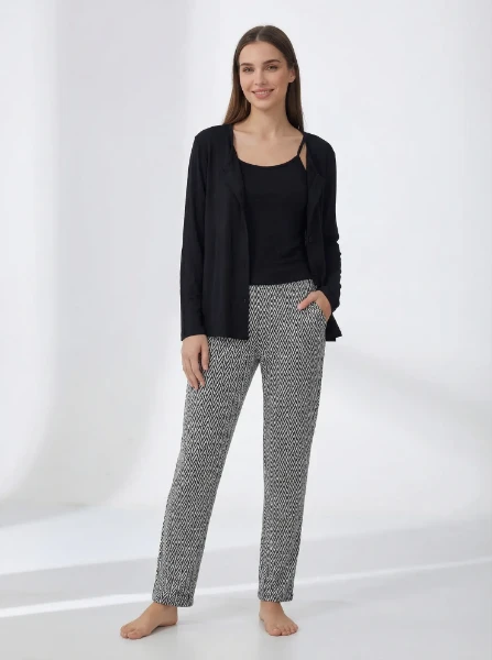 Picture of Women's Three-Piece Pajama with Buttons