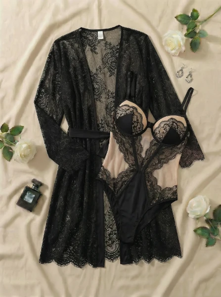 Picture of Women's two-piece lingerie robe