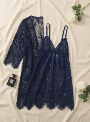 Picture of Women's two-piece lingerie robe