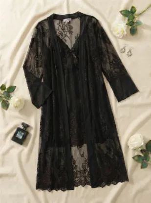 Picture of Women's two-piece lingerie robe