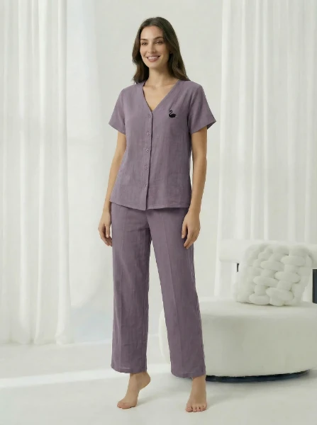 Picture of Women's Two-Piece Pajama with Buttons