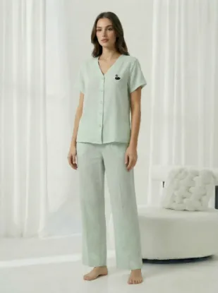 Picture of Women's Two-Piece Pajama with Buttons