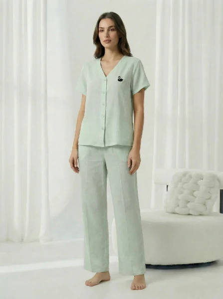 Picture of Women's Two-Piece Pajama with Buttons