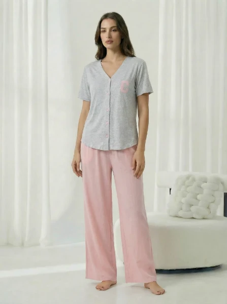 Picture of Women's Two-Piece Pajama with Buttons