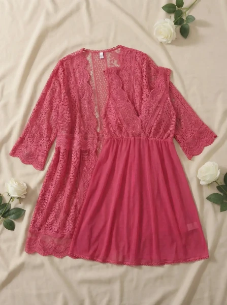 Picture of Women's two-piece lingerie robe