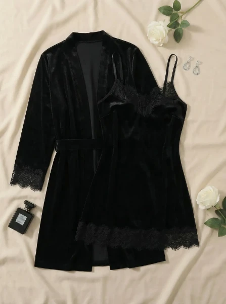 Picture of Women's two-piece lingerie robe