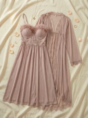 Picture of Women's two-piece lingerie robe