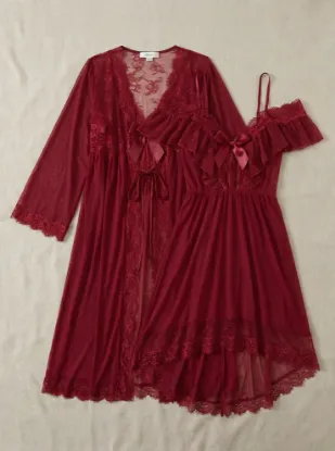 Picture of Women's two-piece lingerie robe